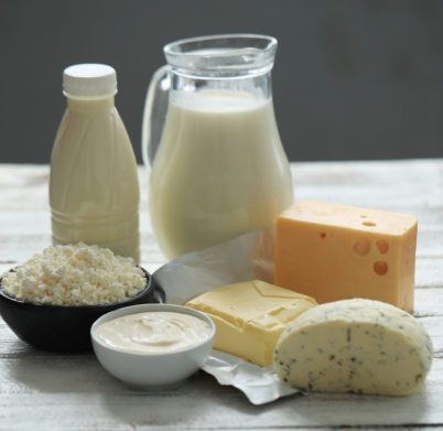 Dairy products on the table